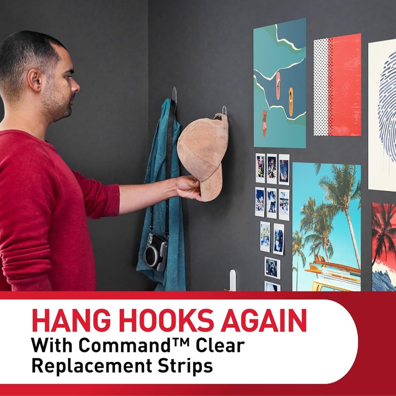 Command Medium Clear Refill Strips Removable, (Clear) 72 Refill Strips - Image 4